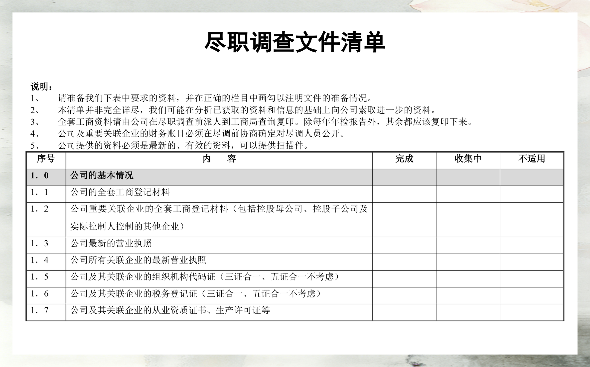 尽调清单模板定制(尽调资料清单如何提供)和田市